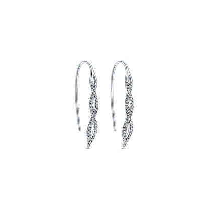 14k White Gold Diamond Drop Earrings