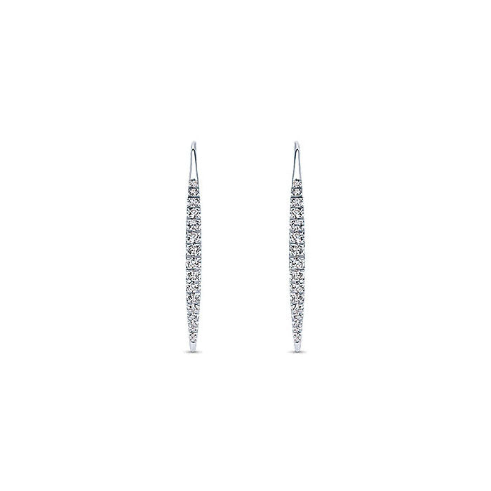14k White Gold Diamond Drop Earrings