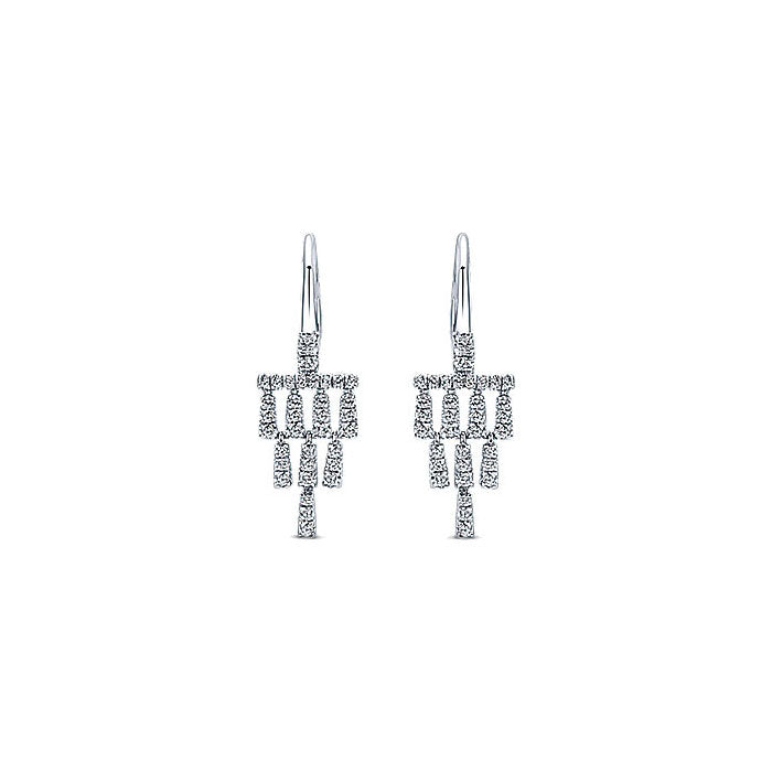 14k White Gold Diamond Drop Earrings