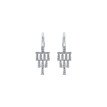 14k White Gold Diamond Drop Earrings
