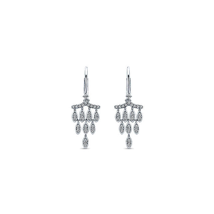 14k White Gold Diamond Drop Earrings