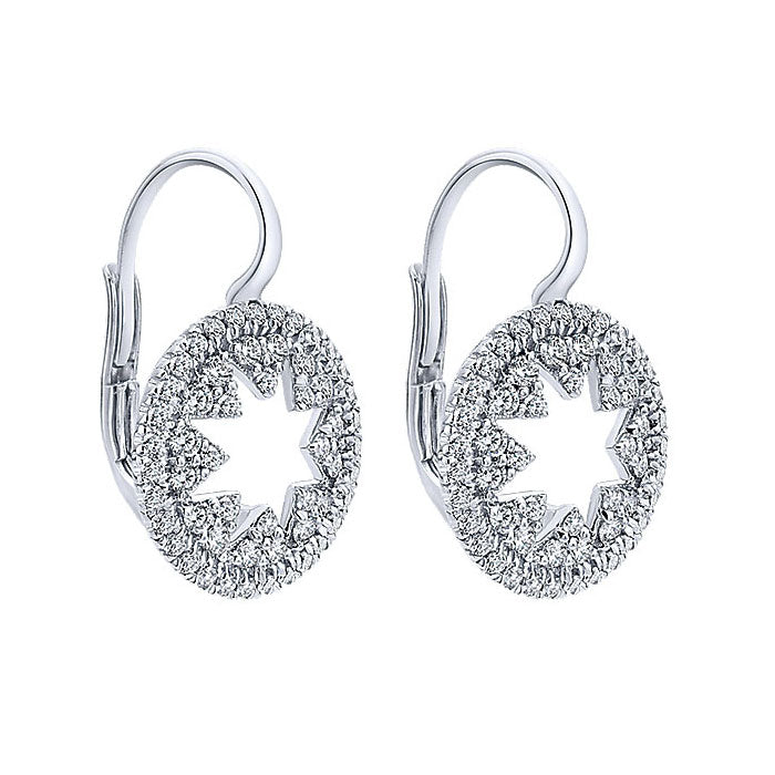 14k White Gold Diamond Drop Earrings
