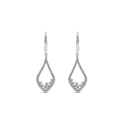 14k White Gold Diamond Drop Earrings
