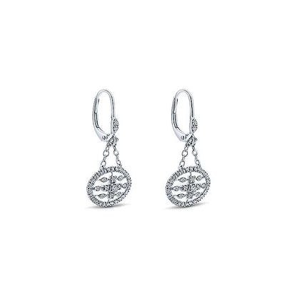 14k White Gold Diamond Drop Earrings