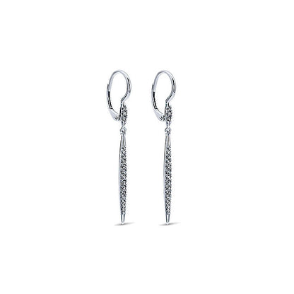 14k White Gold Diamond Drop Earrings