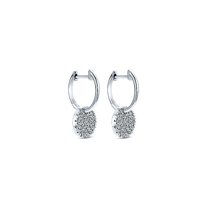 14k White Gold Diamond Drop Earrings