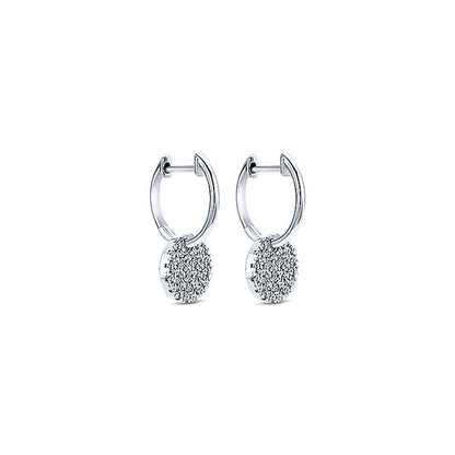 14k White Gold Diamond Drop Earrings