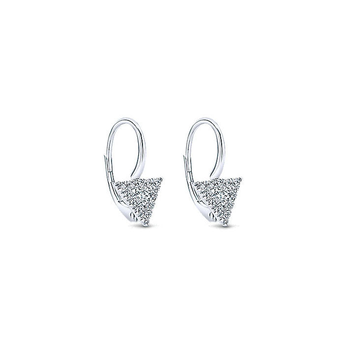 14k White Gold Diamond Drop Earrings