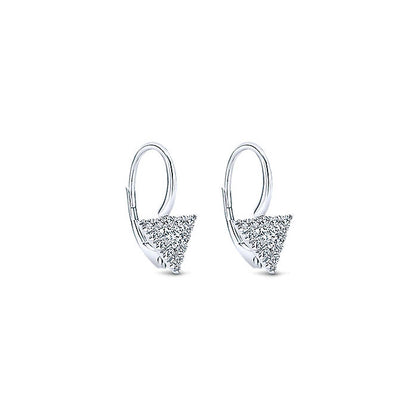 14k White Gold Diamond Drop Earrings