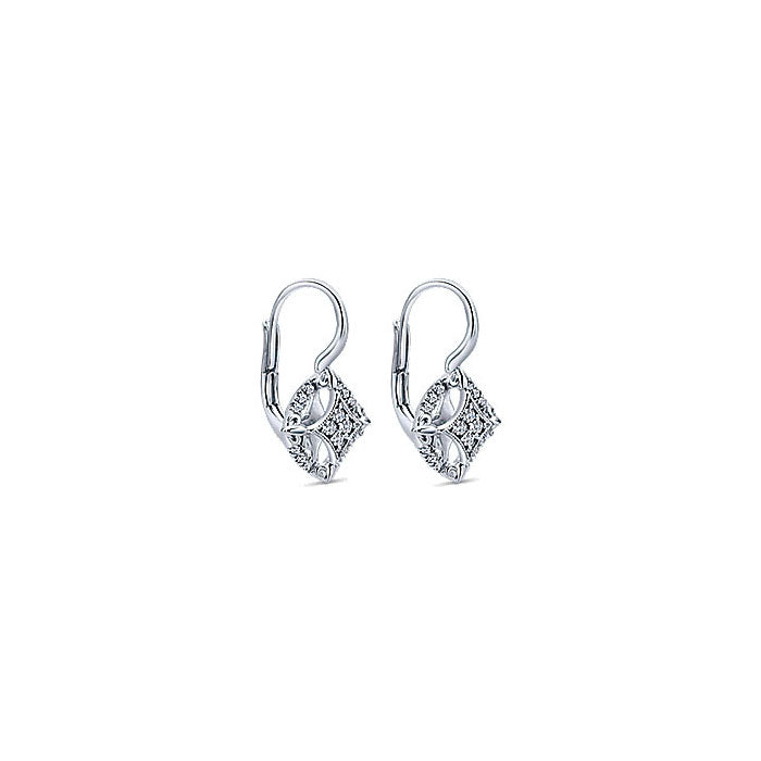 14k White Gold Diamond Drop Earrings