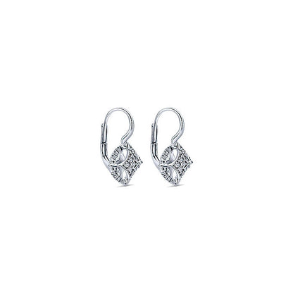14k White Gold Diamond Drop Earrings
