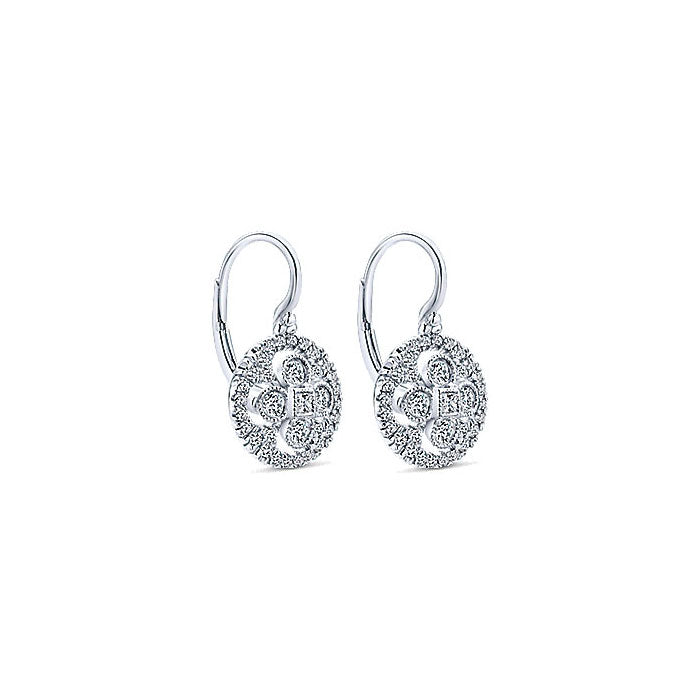 14k White Gold Diamond Drop Earrings
