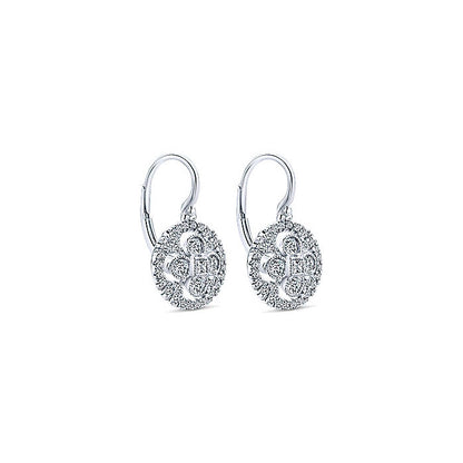 14k White Gold Diamond Drop Earrings