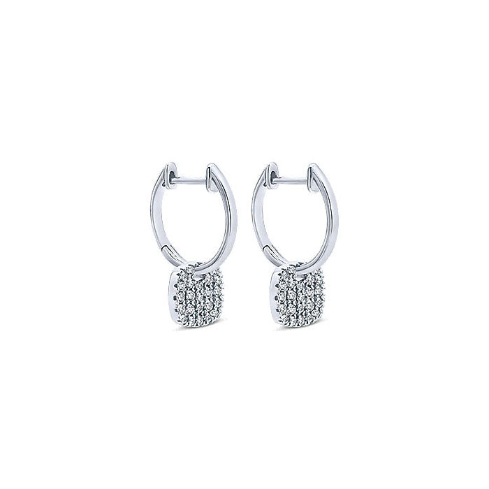 14k White Gold Diamond Drop Earrings