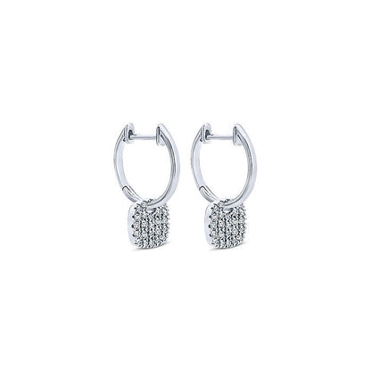 14k White Gold Diamond Drop Earrings