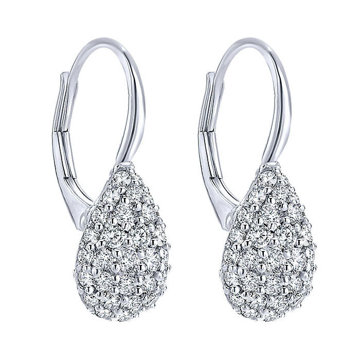 14k White Gold Diamond Drop Earrings