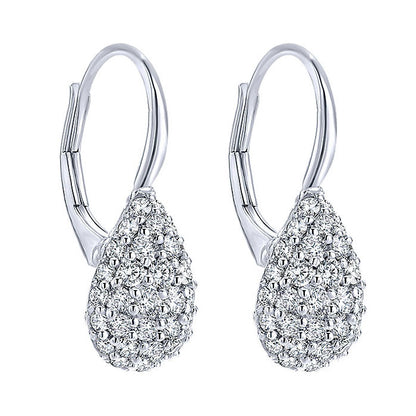 14k White Gold Diamond Drop Earrings