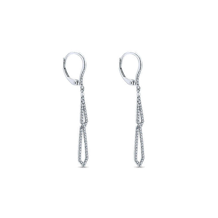 14k White Gold Diamond Drop Earrings