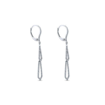 14k White Gold Diamond Drop Earrings