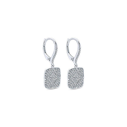 14k White Gold Diamond Drop Earrings