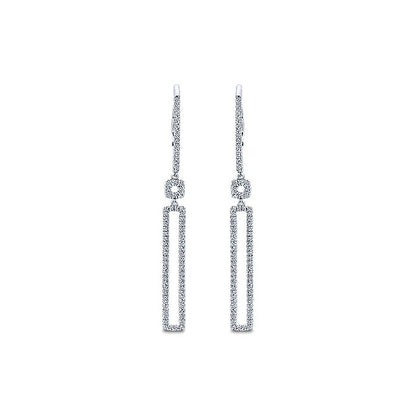 14k White Gold Diamond Drop Earrings