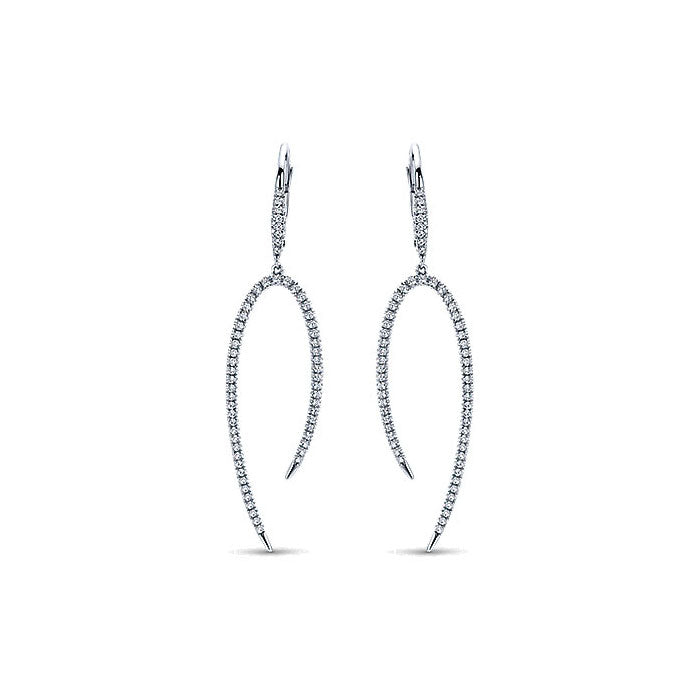 14k White Gold Diamond Drop Earrings