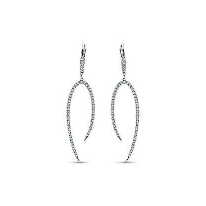 14k White Gold Diamond Drop Earrings