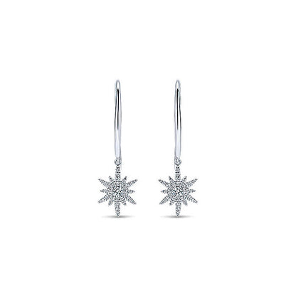 14k White Gold Diamond Drop Earrings
