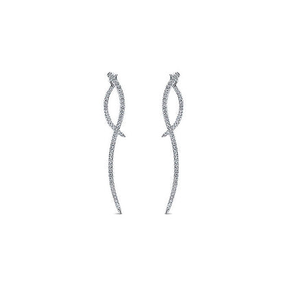 14k White Gold Diamond Drop Earrings