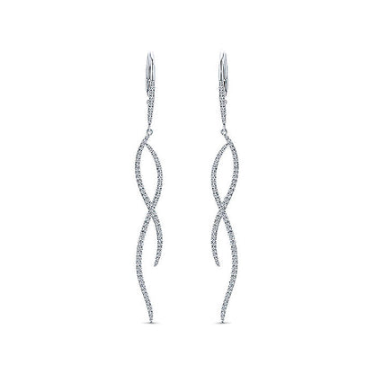 14k White Gold Diamond Drop Earrings