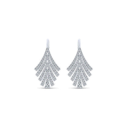 14k White Gold Diamond Drop Earrings