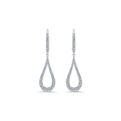 14k White Gold Diamond Drop Earrings
