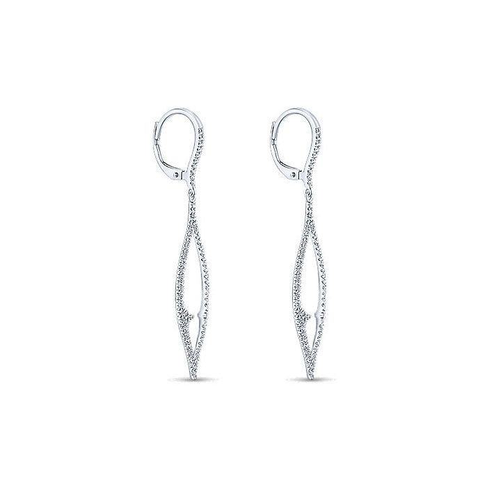 14k White Gold Diamond Drop Earrings