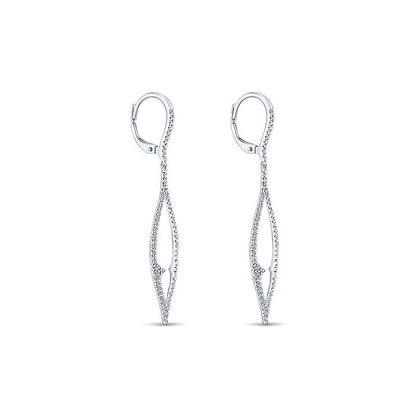 14k White Gold Diamond Drop Earrings