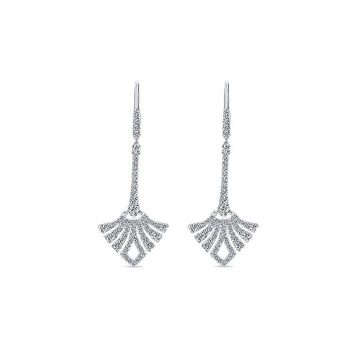 14k White Gold Diamond Drop Earrings