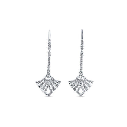 14k White Gold Diamond Drop Earrings