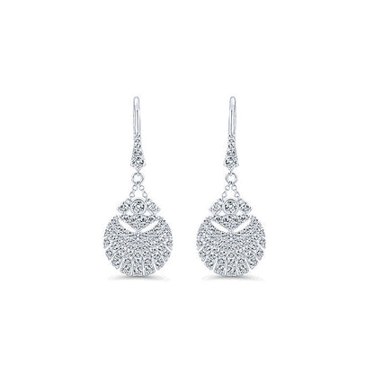 14k White Gold Diamond Drop Earrings