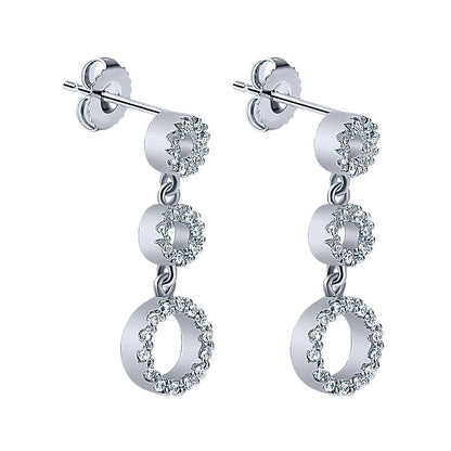 14k White Gold Diamond Drop Earrings