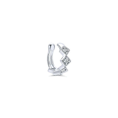 14k White Gold Diamond Earcuffs Earrings