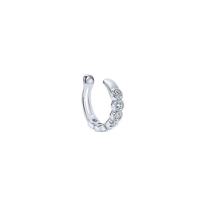 14k White Gold Diamond Earcuffs Earrings