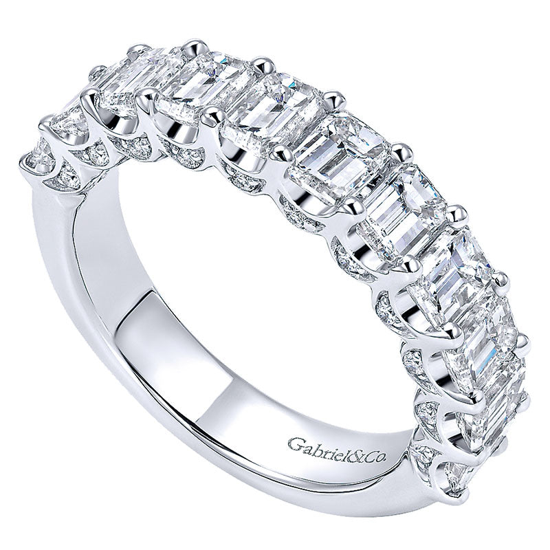 Anniversary Band 14k White Gold Diamond Fancy
