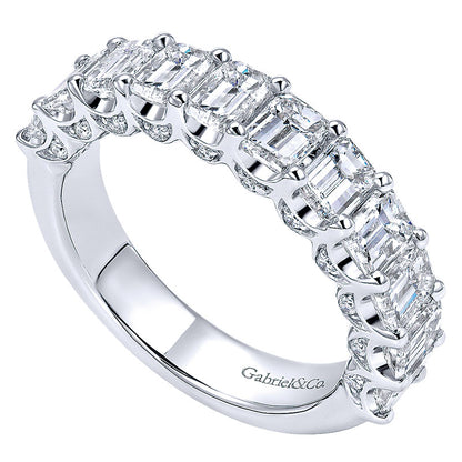 Anniversary Band 14k White Gold Diamond Fancy