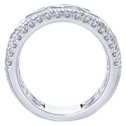 Anniversary Band 14k White Gold Diamond Fancy