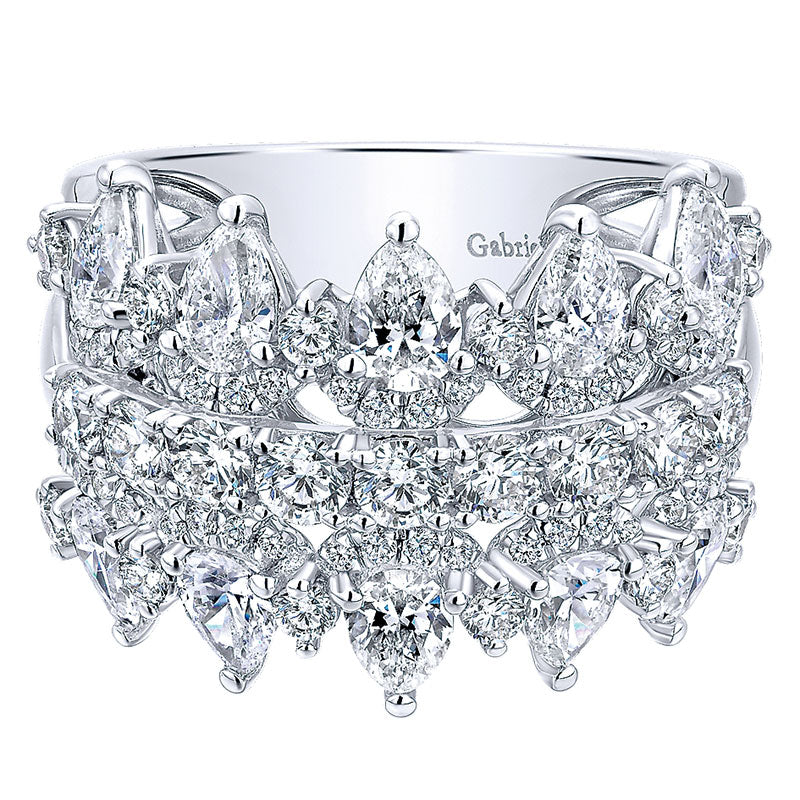 Anniversary Band 14k White Gold Diamond Fancy