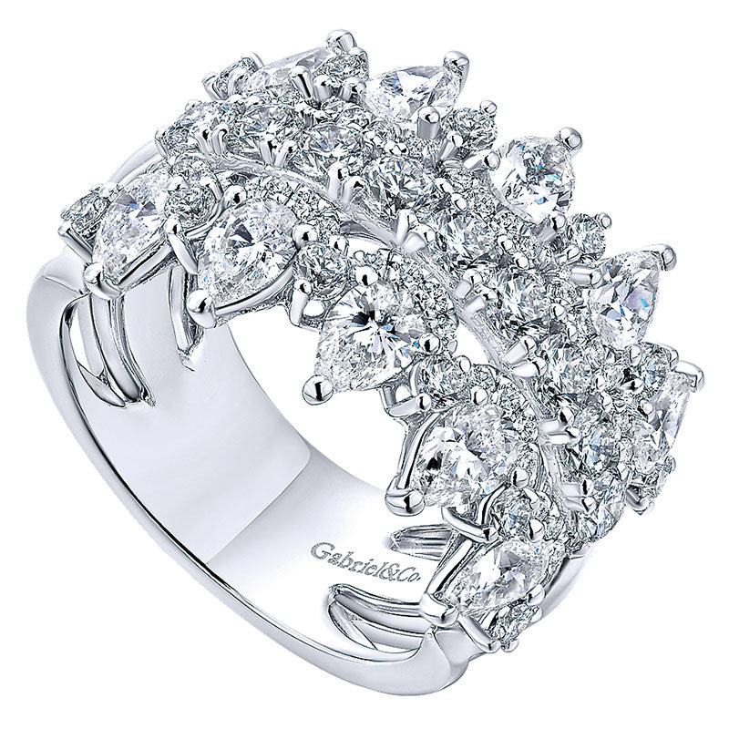 Anniversary Band 14k White Gold Diamond Fancy