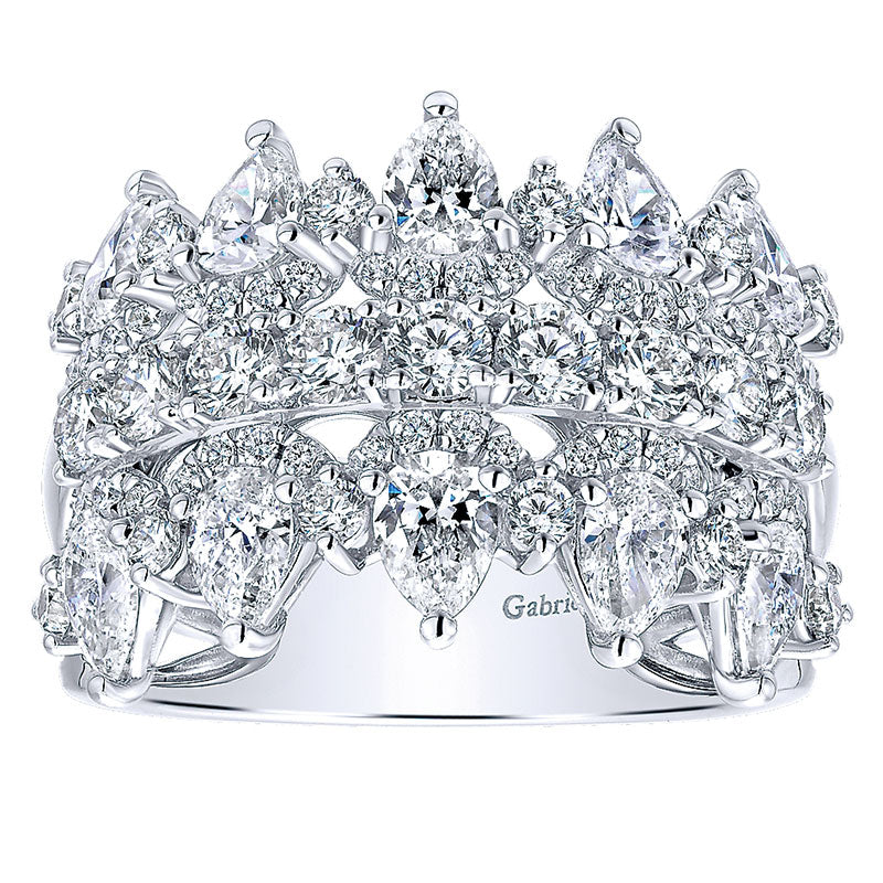 Anniversary Band 14k White Gold Diamond Fancy