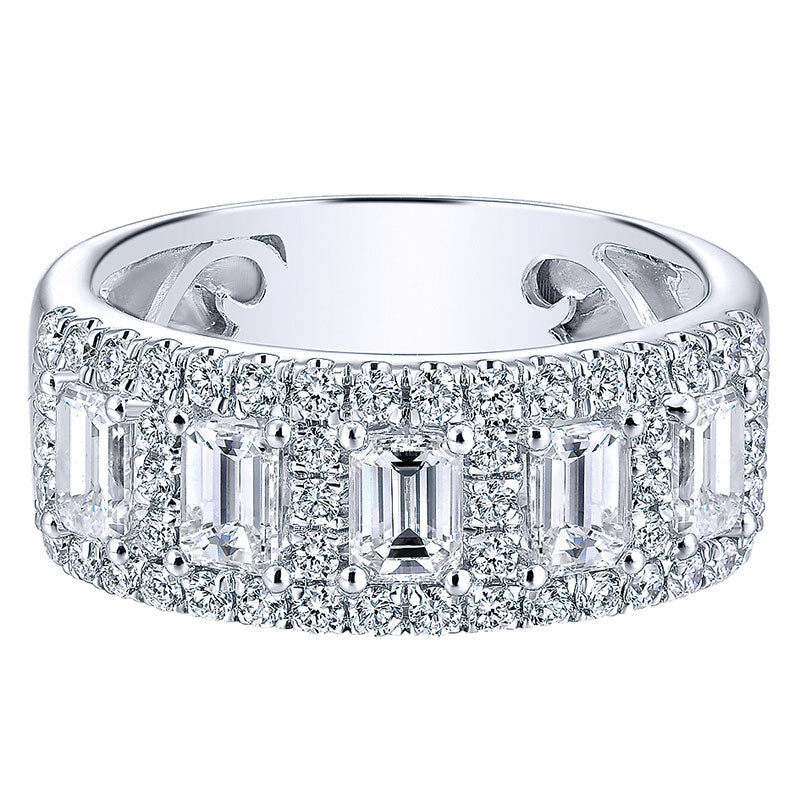 Anniversary Band 14k White Gold Diamond Fancy