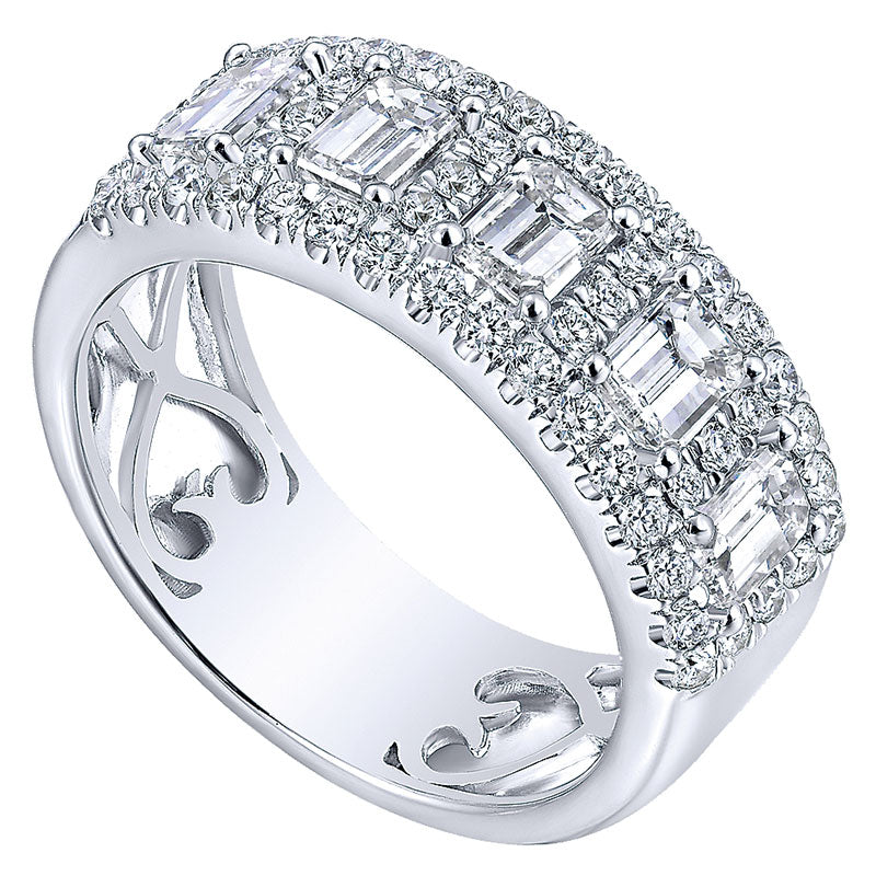 Anniversary Band 14k White Gold Diamond Fancy