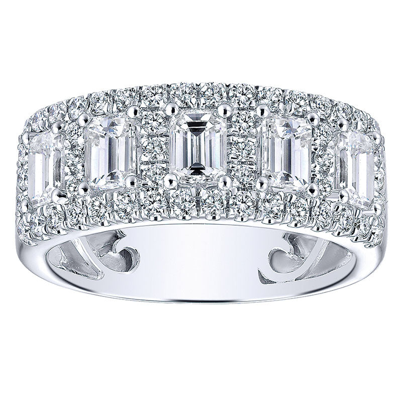 Anniversary Band 14k White Gold Diamond Fancy