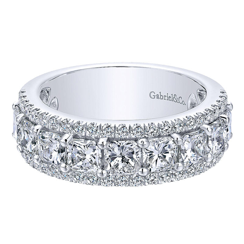 Anniversary Band 14k White Gold Diamond Fancy